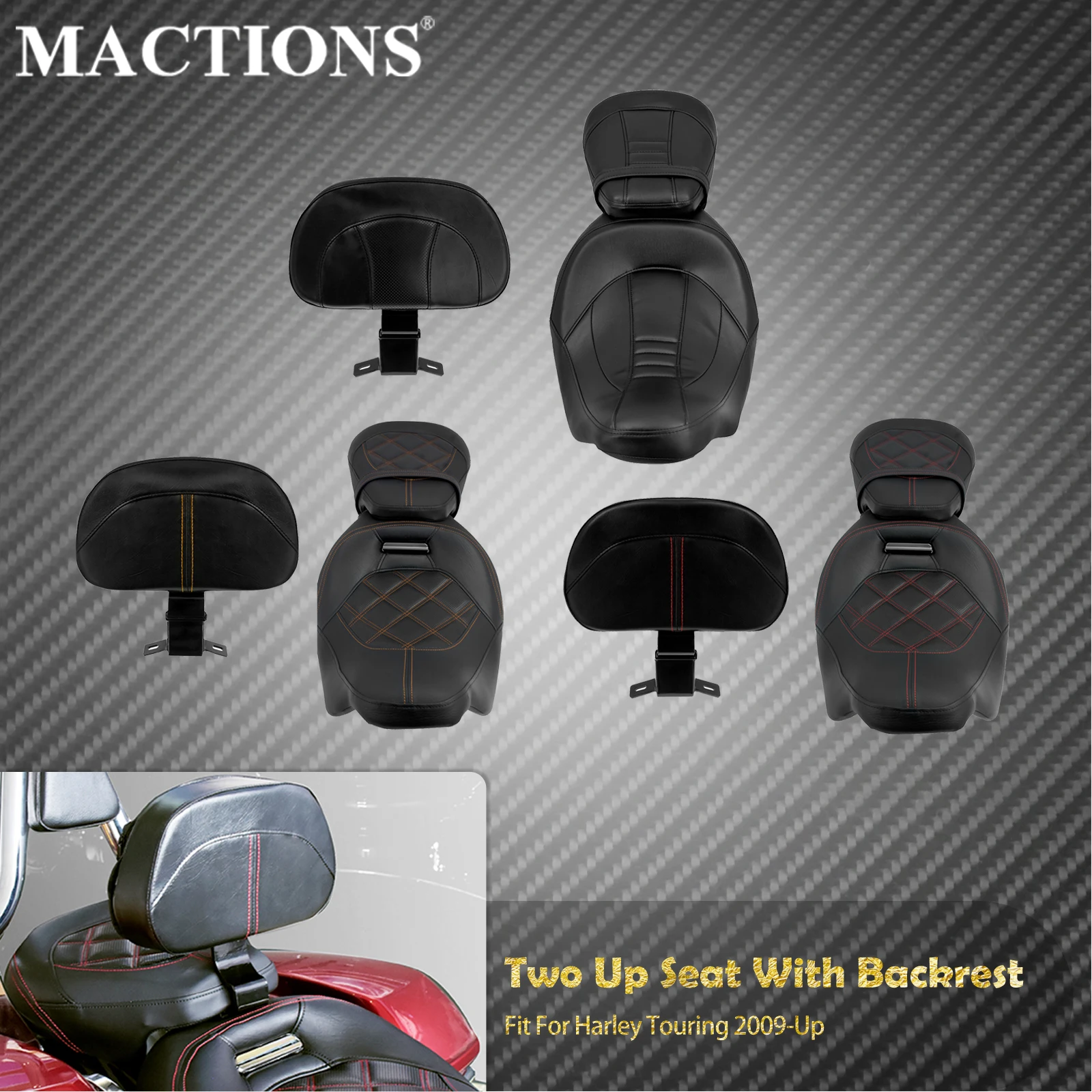 Motorcycle Driver Passenger Two Up Seat Rider Front Backrest For Harley Touring Electra Street Glide Road King FLHT CVO 2009-Up
Motorcycle Driver Passenger Two Up Seat Rider Front Backrest For Harley Touring Electra Street Glide Road King FLHT CVO 2009-Up