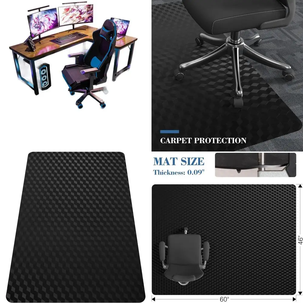 46x60 Inch 3D Geometric Chair Mat for Carpeted Floors - Non-Slip, Heavy Duty Floor Protector for Home Office and Gaming Chairs (
46x60 Inch 3D Geometric Chair Mat for Carpeted Floors - Non-Slip, Heavy Duty Floor Protector for Home Office and Gaming Chairs (