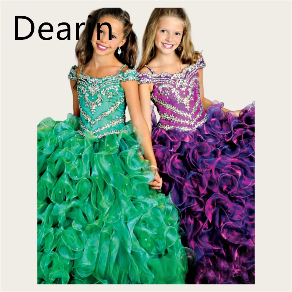 Customized Dearin Halter A-line Floor Length Skirts Fold Draped Tulle Flower Girl Dresses
Customized Dearin Halter A-line Floor Length Skirts Fold Draped Tulle Flower Girl Dresses