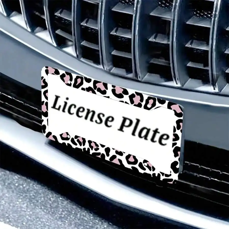 2pcs Black Pink Leopard Print Aluminum License Plate Frame Universal 12.2x6.3inch For US Vehicles Car Decor
2pcs Black Pink Leopard Print Aluminum License Plate Frame Universal 12.2x6.3inch For US Vehicles Car Decor