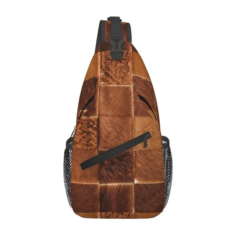 Custom Brown Checkered Cowhide Patche Sling Chest Bag Fur Leather Texture Shoulder Crossbody Backpack Cycling Camping Daypack
Custom Brown Checkered Cowhide Patche Sling Chest Bag Fur Leather Texture Shoulder Crossbody Backpack Cycling Camping Daypack