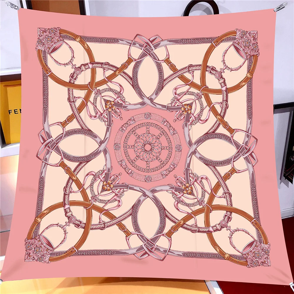90cm Twill Silk Scarf Shawl Luxury Brand Belts Chains Print Square Scarf Women Hijabs Bandana Foulard Neckerchief Head Scarves
90cm Twill Silk Scarf Shawl Luxury Brand Belts Chains Print Square Scarf Women Hijabs Bandana Foulard Neckerchief Head Scarves