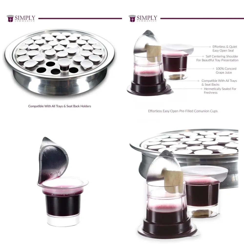 Предварительно наполненные стаканчики для причастия с виноградным соком и хлебом - 200 штук, удобные для использования на церковных скамьях, легко открываются, сделано в США.
Предварительно наполненные стаканчики для причастия с виноградным соком и хлебом - 200 штук, удобные для использования на церковных скамьях, легко открываются, сделано в США.