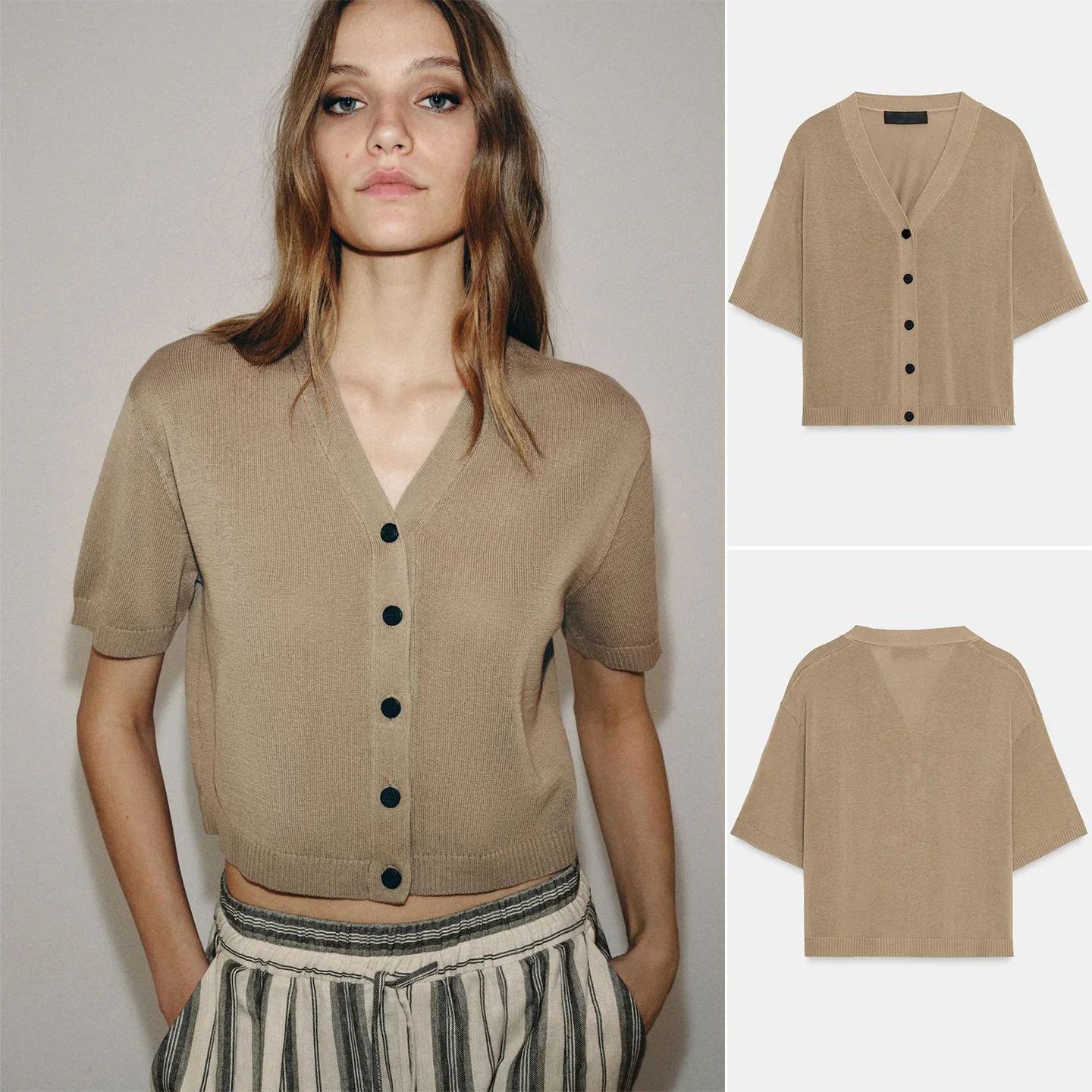 Spring Summer New Arrival Women's Lazy Style V-Neck Short Sleeve Single Button Short Knitted Open Cardigan Jacket 9598059
Spring Summer New Arrival Women's Lazy Style V-Neck Short Sleeve Single Button Short Knitted Open Cardigan Jacket 9598059