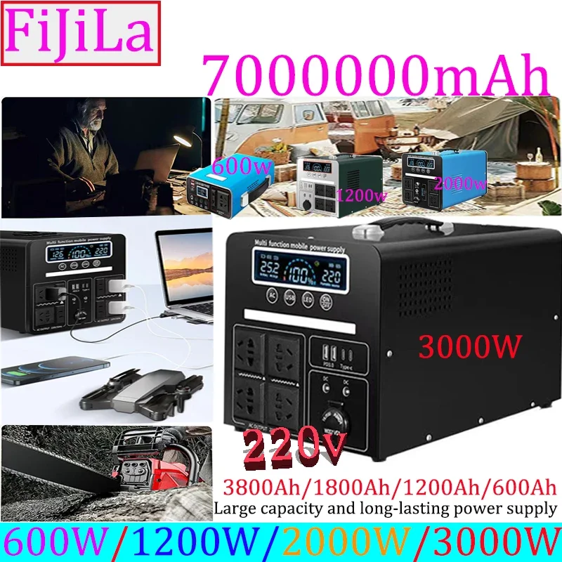 7 Million MAh Portable Emergency Charging Power Station 3000W Household Solar Generator Outdoor Camping Energy Storage 220v 110v
7 Million MAh Portable Emergency Charging Power Station 3000W Household Solar Generator Outdoor Camping Energy Storage 220v 110v