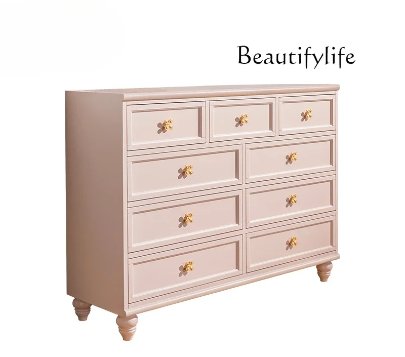 French cream wind solid wood nine chest cabinet household simple living room drawer cabinet
French cream wind solid wood nine chest cabinet household simple living room drawer cabinet