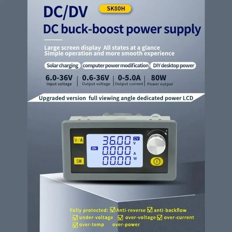 652F SK80H DC6 ~ 36 В до DC0,6 ~ 36 В лабораторный источник питания 5 А 80 Вт понижающий повышающий преобразователь напряжения,
652F SK80H DC6 ~ 36 В до DC0,6 ~ 36 В лабораторный источник питания 5 А 80 Вт понижающий повышающий преобразователь напряжения,