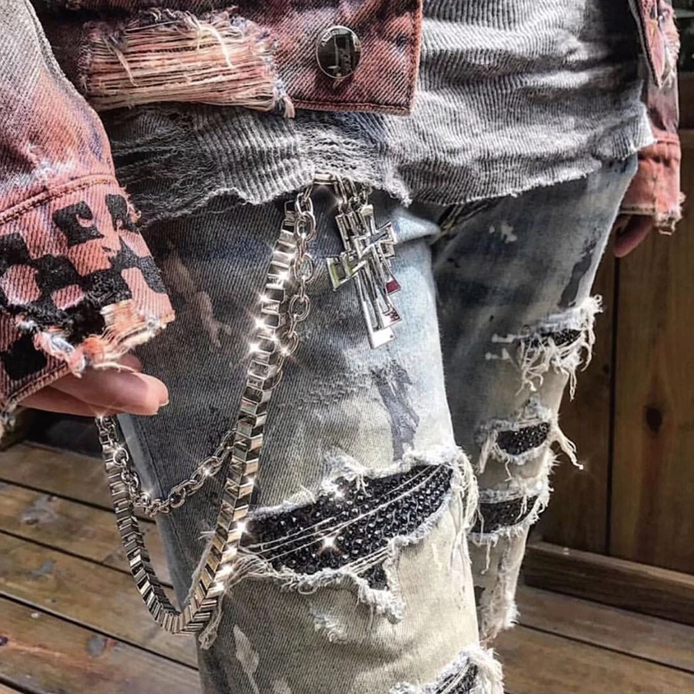 2pcs Retro Metal Punk Hip-Hop Pants Decorative Cross Shape Key Wallet Chain For Decorative Pants Chain Men Women Dancers
2pcs Retro Metal Punk Hip-Hop Pants Decorative Cross Shape Key Wallet Chain For Decorative Pants Chain Men Women Dancers