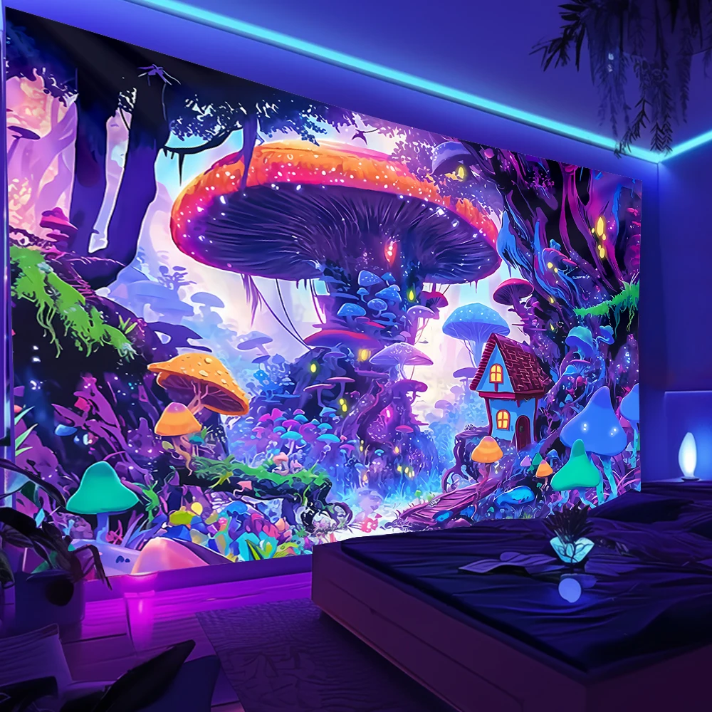Fluorescent Mushroom World Tapestry - 100% Polyester, Universal Wall Hanging for Indoor and Outdoor Parties, Themed Events
Fluorescent Mushroom World Tapestry - 100% Polyester, Universal Wall Hanging for Indoor and Outdoor Parties, Themed Events