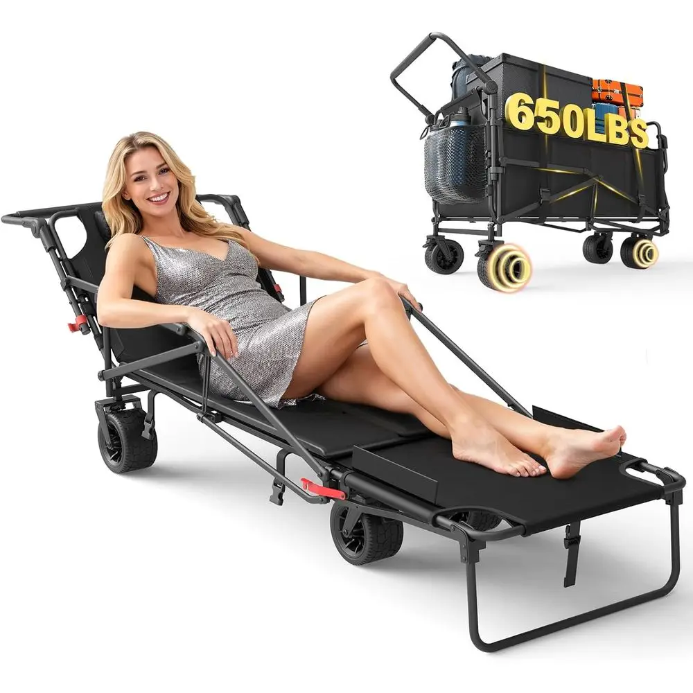Heavy Duty olding Wagon - 2-in-1 Collapsible Cart, 650lb acity, All-Terrain Wheels w/Brakes & Side kets
Heavy Duty olding Wagon - 2-in-1 Collapsible Cart, 650lb acity, All-Terrain Wheels w/Brakes & Side kets