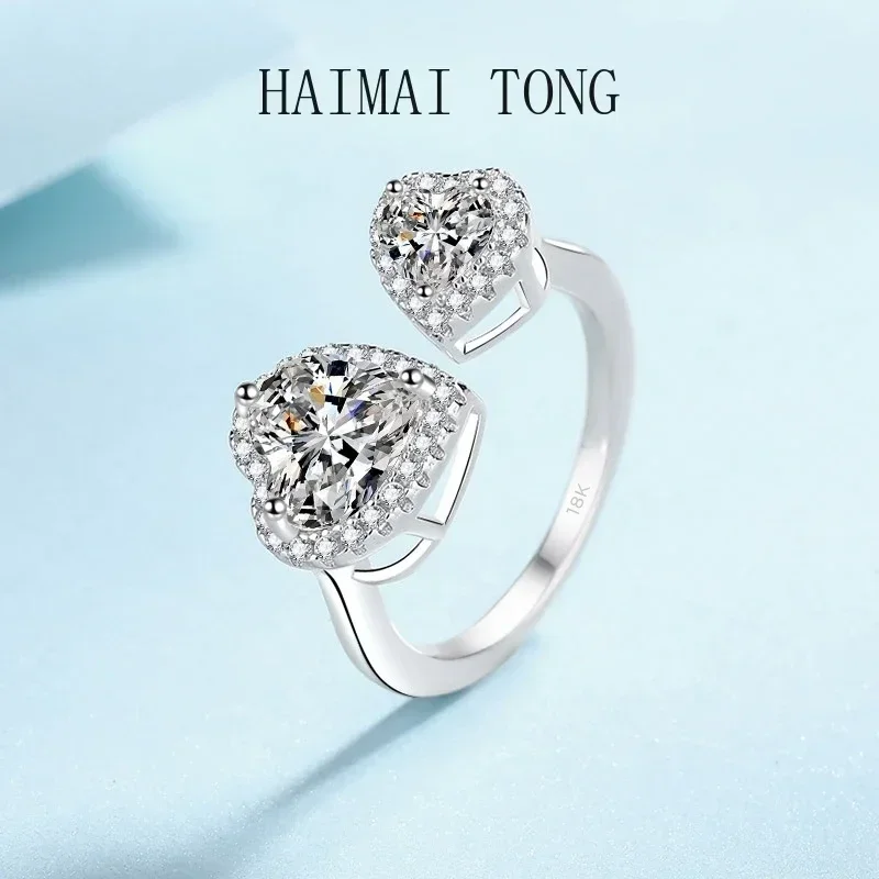 Designer Jewelry Mind Acts Upon Mind 18K White Gold VVS1 D Color 2.5CT Moissanite Romantic Diamond Ring Double Heart for Women
Designer Jewelry Mind Acts Upon Mind 18K White Gold VVS1 D Color 2.5CT Moissanite Romantic Diamond Ring Double Heart for Women