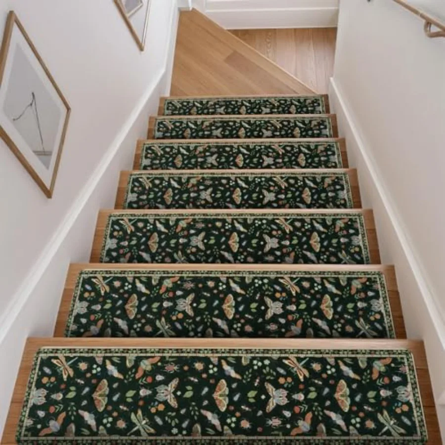 Insect Print Stair Treads Non Slip Stair Runners for Wooden Steps Indoor 15PCS 8"x30" Rubber Backing Carpet Treads for Wood Sta
Insect Print Stair Treads Non Slip Stair Runners for Wooden Steps Indoor 15PCS 8"x30" Rubber Backing Carpet Treads for Wood Sta