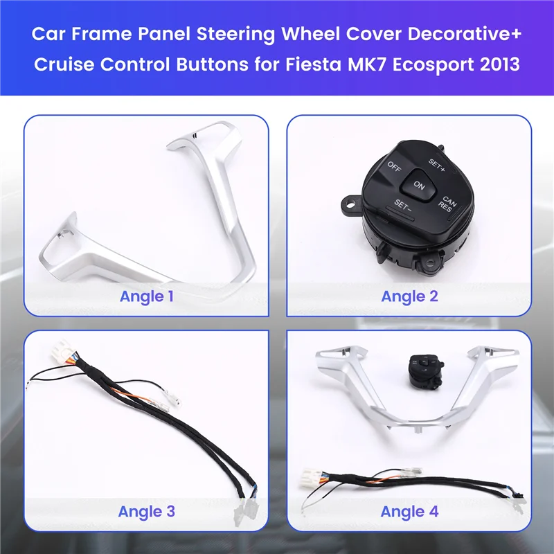 New Car Frame Panel Steering Wheel Cover Decorative+Cruise Control Buttons For Ford Fiesta MK7 Ecosport 2013
New Car Frame Panel Steering Wheel Cover Decorative+Cruise Control Buttons For Ford Fiesta MK7 Ecosport 2013