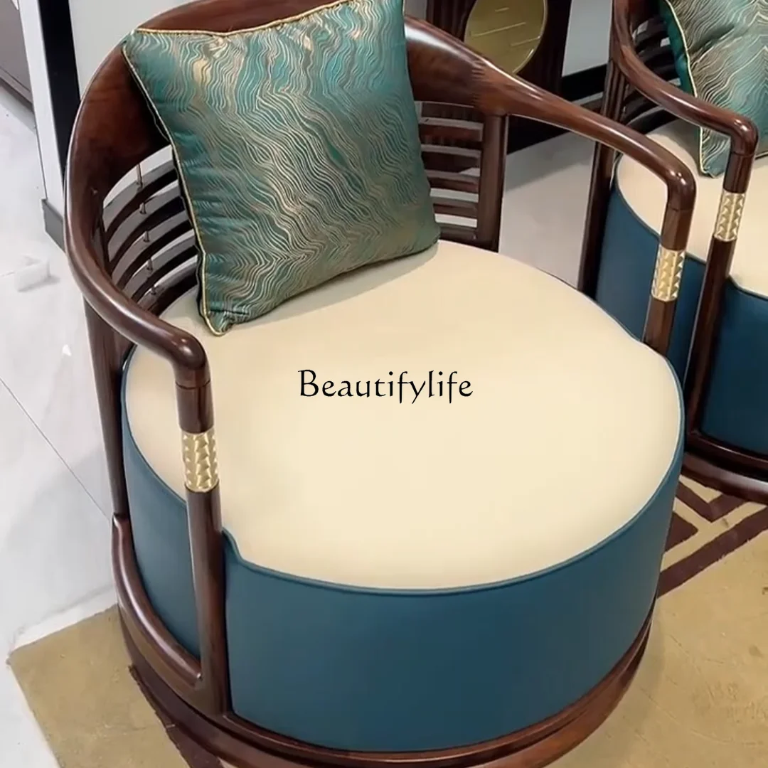 New Chinese-style solid wood swivel chair leisure chair three-piece villa living room ebony single 
New Chinese-style solid wood swivel chair leisure chair three-piece villa living room ebony single