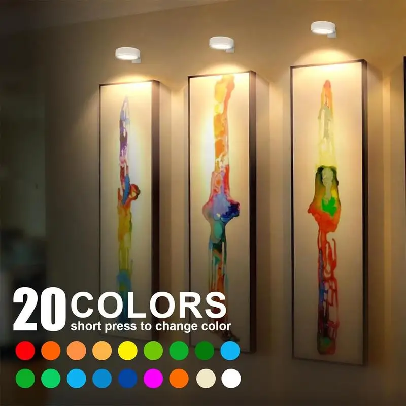 3Pcs Battery Operated Picture Light 24 Color Spotlight No Installation Magnetic High Brightness Art Display Lamp
3Pcs Battery Operated Picture Light 24 Color Spotlight No Installation Magnetic High Brightness Art Display Lamp