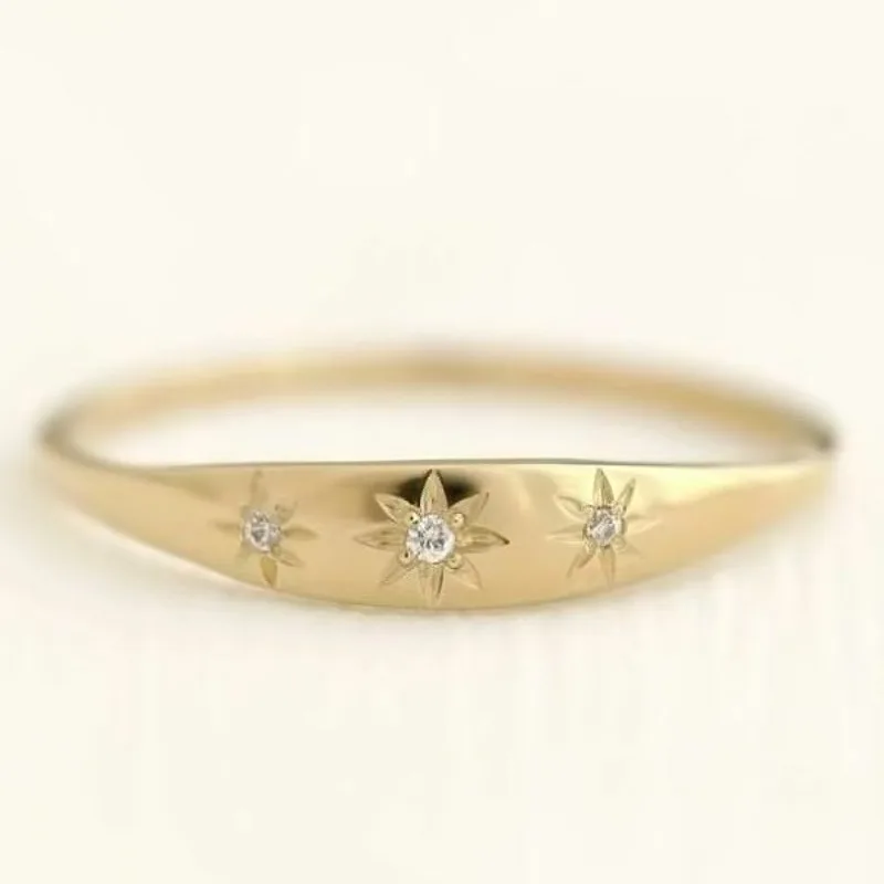 Charm Gold Color Star Round Flower White Stone Rings for Women Wedding Party Jewelry Rings
Charm Gold Color Star Round Flower White Stone Rings for Women Wedding Party Jewelry Rings