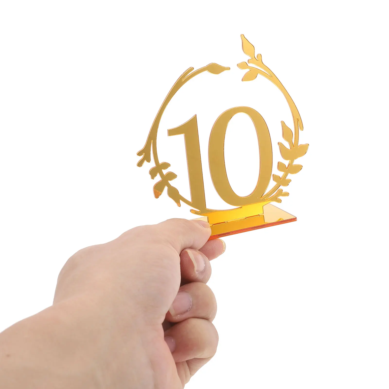 10pcs Digital Table Number Acrylic Standing Sign for Wedding Banquet Restaurant Golden Numbers 1-10 Chic 
10pcs Digital Table Number Acrylic Standing Sign for Wedding Banquet Restaurant Golden Numbers 1-10 Chic