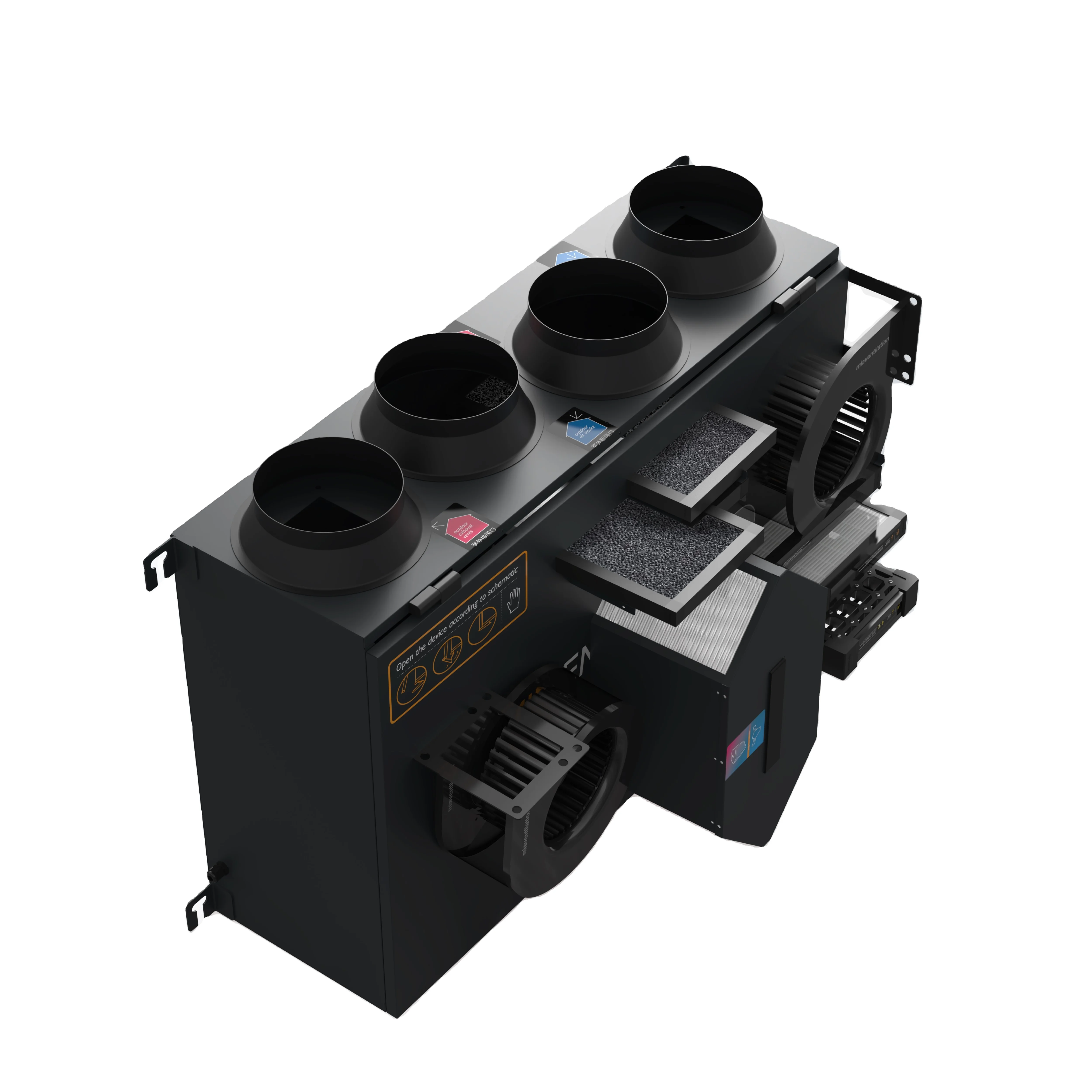 For Exhaust Air 500m3/h DC Brushless Fan HRV/ERV Vertical Air Ventilation System With Heat Reovery Model With HEPA H13 Filter
For Exhaust Air 500m3/h DC Brushless Fan HRV/ERV Vertical Air Ventilation System With Heat Reovery Model With HEPA H13 Filter