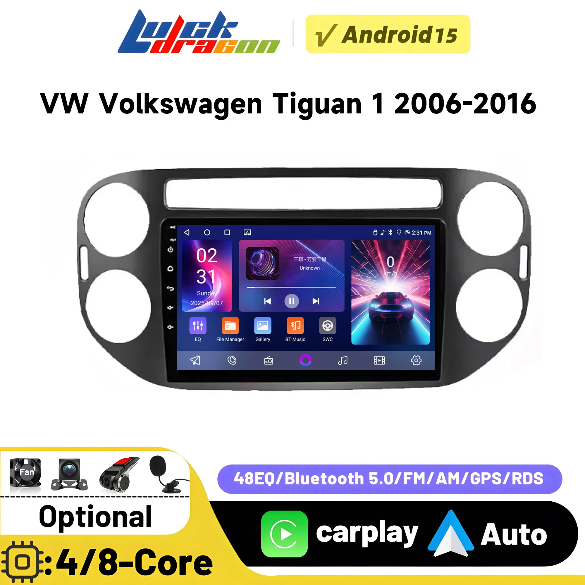 9" HD Touch Screen Android 15 Car Radio for VW Volkswagen Tiguan 1 2006-2016 Carplay DSP FM Car Intelligent Systems Auto WIFI 4G
9" HD Touch Screen Android 15 Car Radio for VW Volkswagen Tiguan 1 2006-2016 Carplay DSP FM Car Intelligent Systems Auto WIFI 4G