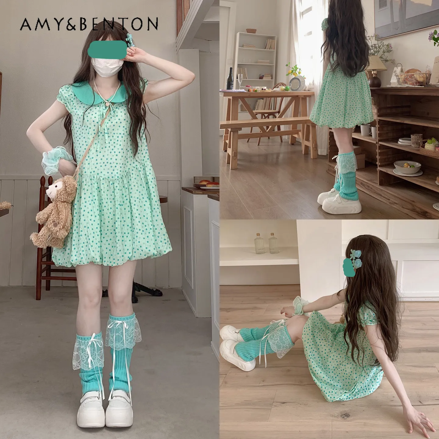 Original Teens Girls Mint Green Polka Dot Dress Sweet Big Girls Summer Cute Tulip Hem Loose Fit Peter Pan Collar Casual Dress
Original Teens Girls Mint Green Polka Dot Dress Sweet Big Girls Summer Cute Tulip Hem Loose Fit Peter Pan Collar Casual Dress