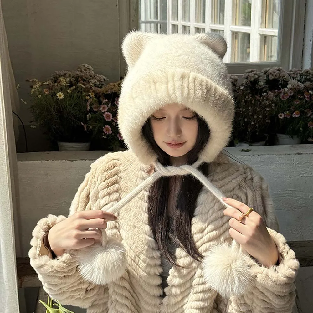 2025 Cute Bear Ears Winter Hat Outdoor Velvet Lining Ear Protection Bucket Hat Plush Cold-proof Windproof Cap for Women
2025 Cute Bear Ears Winter Hat Outdoor Velvet Lining Ear Protection Bucket Hat Plush Cold-proof Windproof Cap for Women