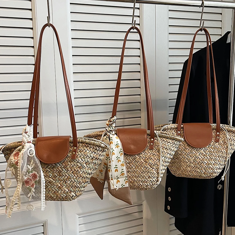 Fashion Straw Shoulder Bag Women Straw Woven Tote Bag Woven Handbag Large Capacity Tote Clutch Bags with Ribbon Hobo Bag
Fashion Straw Shoulder Bag Women Straw Woven Tote Bag Woven Handbag Large Capacity Tote Clutch Bags with Ribbon Hobo Bag