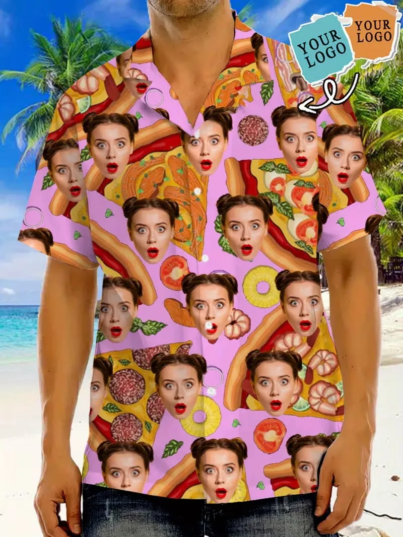 Novelty Custom Face Pizza Hawaiian Shirt For Men Personalized Photo Pizza Print Short Sleeve Button Up Beach Shirt Party Gift
Novelty Custom Face Pizza Hawaiian Shirt For Men Personalized Photo Pizza Print Short Sleeve Button Up Beach Shirt Party Gift