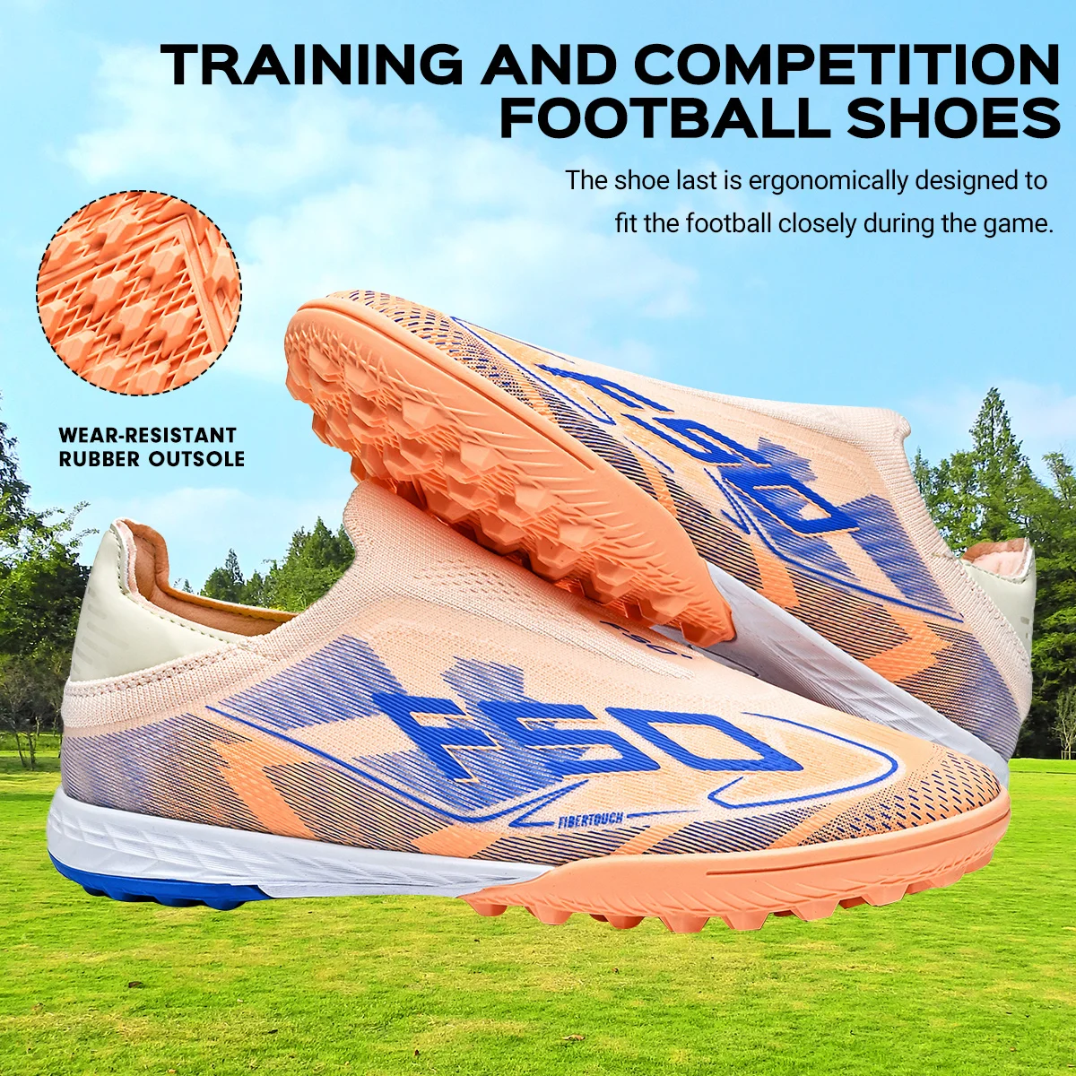 TF artificial turf football shoes PU fabric breathable upper rubber sole wear-resistant and anti slip men's and women's training
TF artificial turf football shoes PU fabric breathable upper rubber sole wear-resistant and anti slip men's and women's training