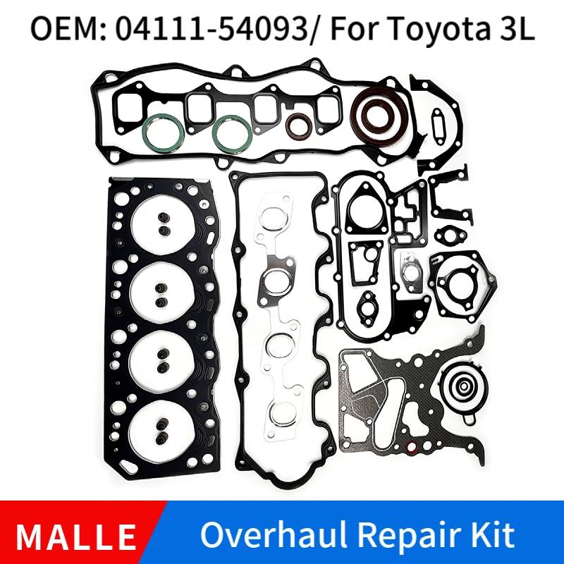 Engine Cylinder Head Gasket Set for Toyota 3L Hilux Land Cruiser Hiace DYNA 150 Overhaul Repair Kit 04111-54093 Car Accessories
Engine Cylinder Head Gasket Set for Toyota 3L Hilux Land Cruiser Hiace DYNA 150 Overhaul Repair Kit 04111-54093 Car Accessories