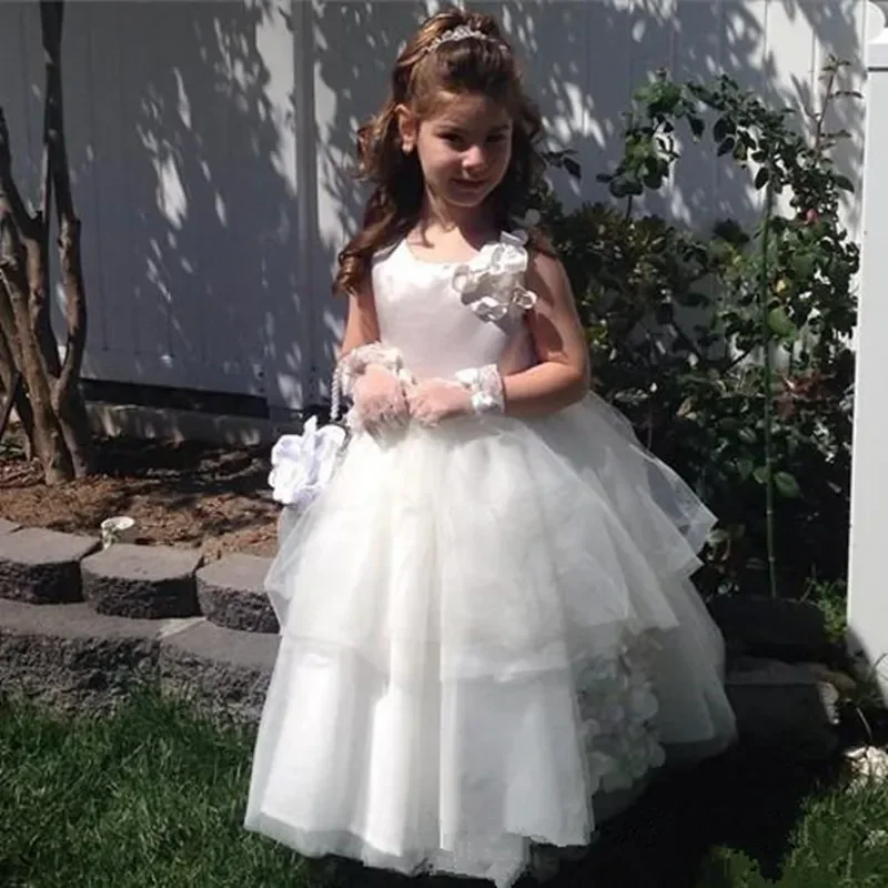 White Flower Girl Dress Tulle Long Sleeveless A-LINE Little Girl Princess Wedding Birthday Party First Communion Holiday Gown
White Flower Girl Dress Tulle Long Sleeveless A-LINE Little Girl Princess Wedding Birthday Party First Communion Holiday Gown