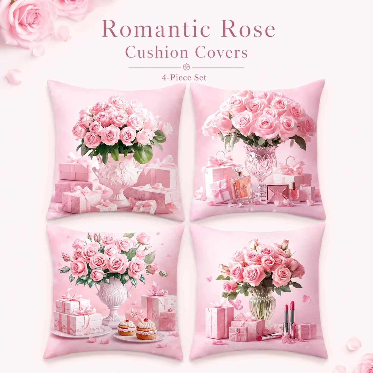 4 PCS Pink Flower Cushion Covers 2D Flat Printed Peach Skin Pillow Covers Room Decor Coussin For Living Room Aesthetic Soft
4 PCS Pink Flower Cushion Covers 2D Flat Printed Peach Skin Pillow Covers Room Decor Coussin For Living Room Aesthetic Soft