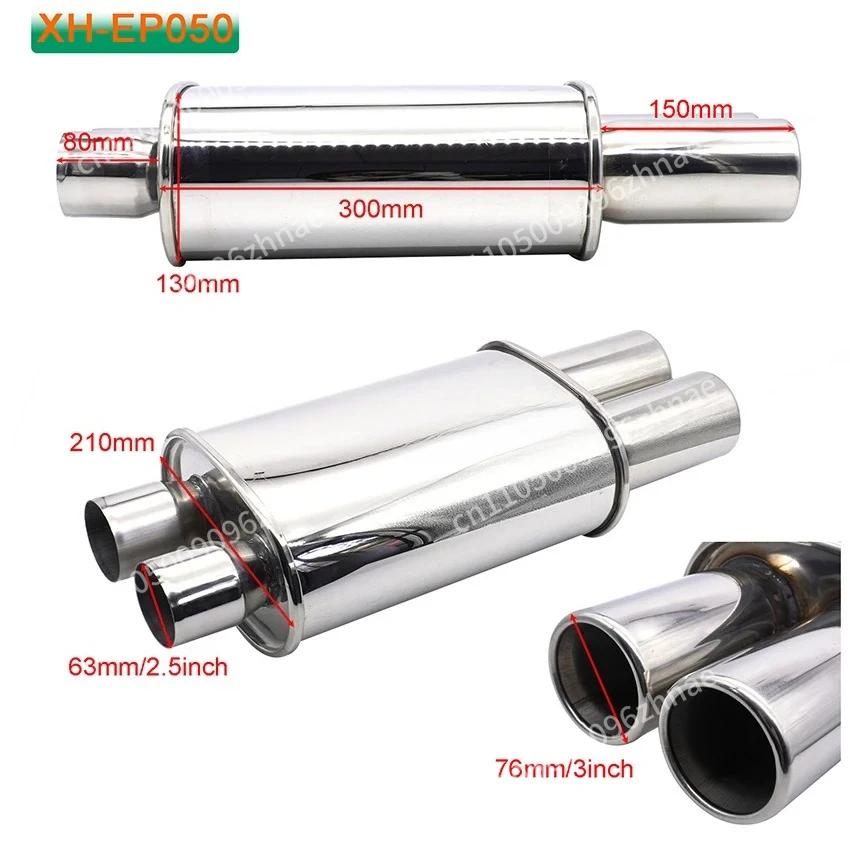 Stainless Steel Car Exhaust Muffler Pipes Racing Sport Tailpipe System Turbo Sound Boost Mufflers Tips 63mm Double Inlet Outlet
Stainless Steel Car Exhaust Muffler Pipes Racing Sport Tailpipe System Turbo Sound Boost Mufflers Tips 63mm Double Inlet Outlet