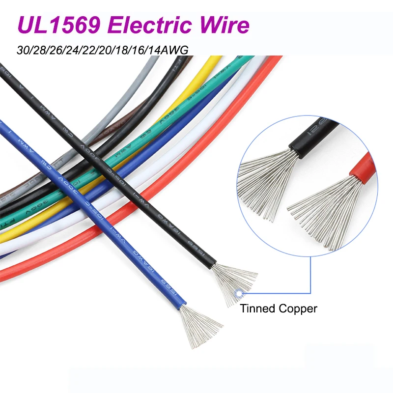 2/5/10M UL1569 Tinned Copper Cable 30/28/26/24/22/20/18/16/14AWG DIY Environmental PVC Insulated Electronic LED Wire Line
2/5/10M UL1569 Tinned Copper Cable 30/28/26/24/22/20/18/16/14AWG DIY Environmental PVC Insulated Electronic LED Wire Line