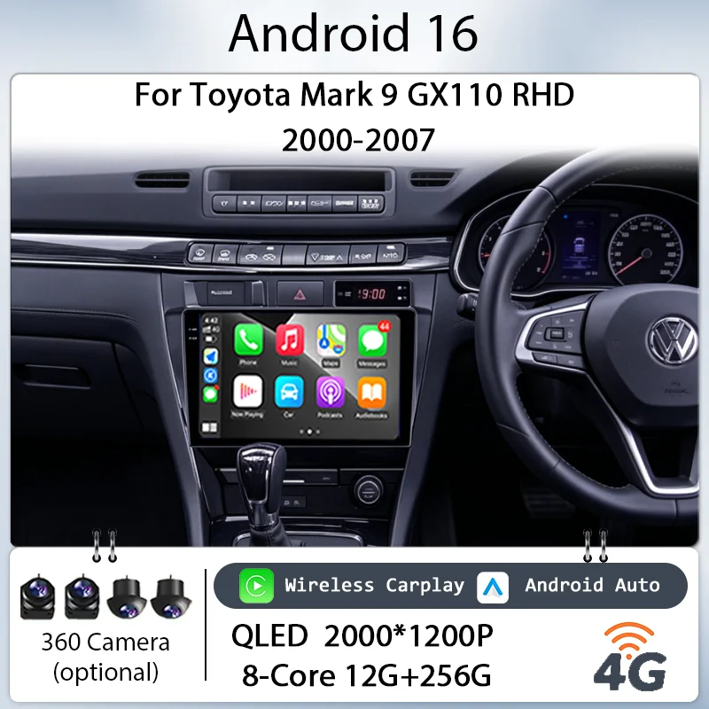 for Toyota Mark 9 GX110 RHD 2000-2007 Car Stereo 9" IPS HD Touch Screen Android 16 GPS Navi Bluetooth 4G DSP Stereo Audio Player
for Toyota Mark 9 GX110 RHD 2000-2007 Car Stereo 9" IPS HD Touch Screen Android 16 GPS Navi Bluetooth 4G DSP Stereo Audio Player