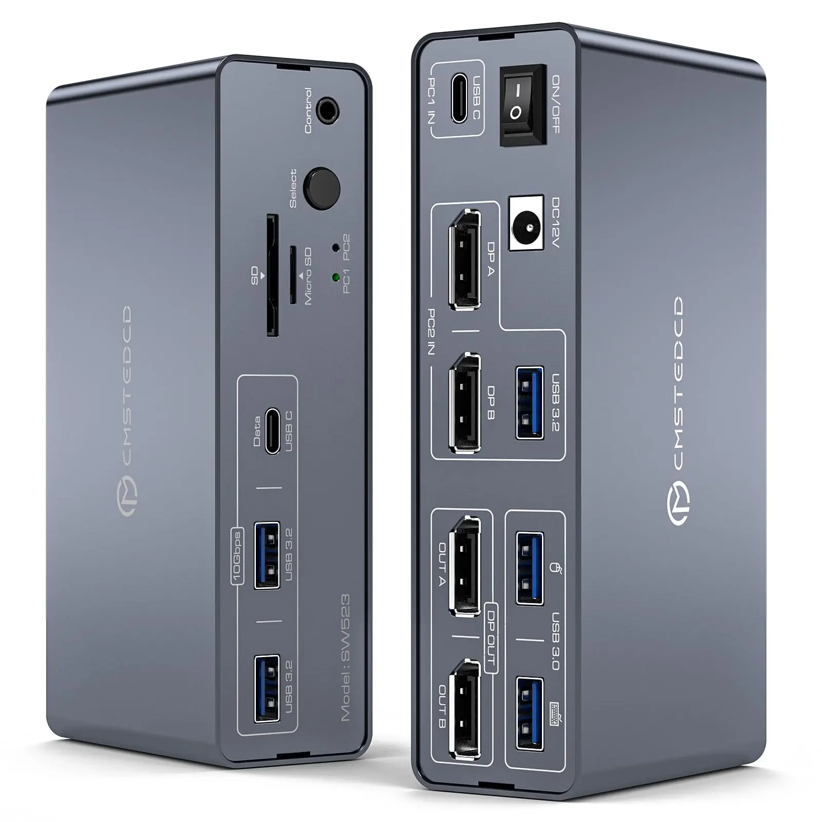 Док-станция KVM 4K120 Гц Displayport USB C KVM-переключатель 2 монитора 2 компьютера с 10 Гбит/с USB 3,2 слотами для карт SD/microSD
Док-станция KVM 4K120 Гц Displayport USB C KVM-переключатель 2 монитора 2 компьютера с 10 Гбит/с USB 3,2 слотами для карт SD/microSD
