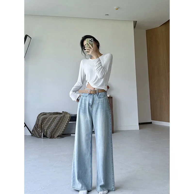 Джинсы Zhang a Xing Cool Pants с высокой талией, легкие, прямые, повседневные, драпирующиеся, весенние, модные, для женщин
Джинсы Zhang a Xing Cool Pants с высокой талией, легкие, прямые, повседневные, драпирующиеся, весенние, модные, для женщин