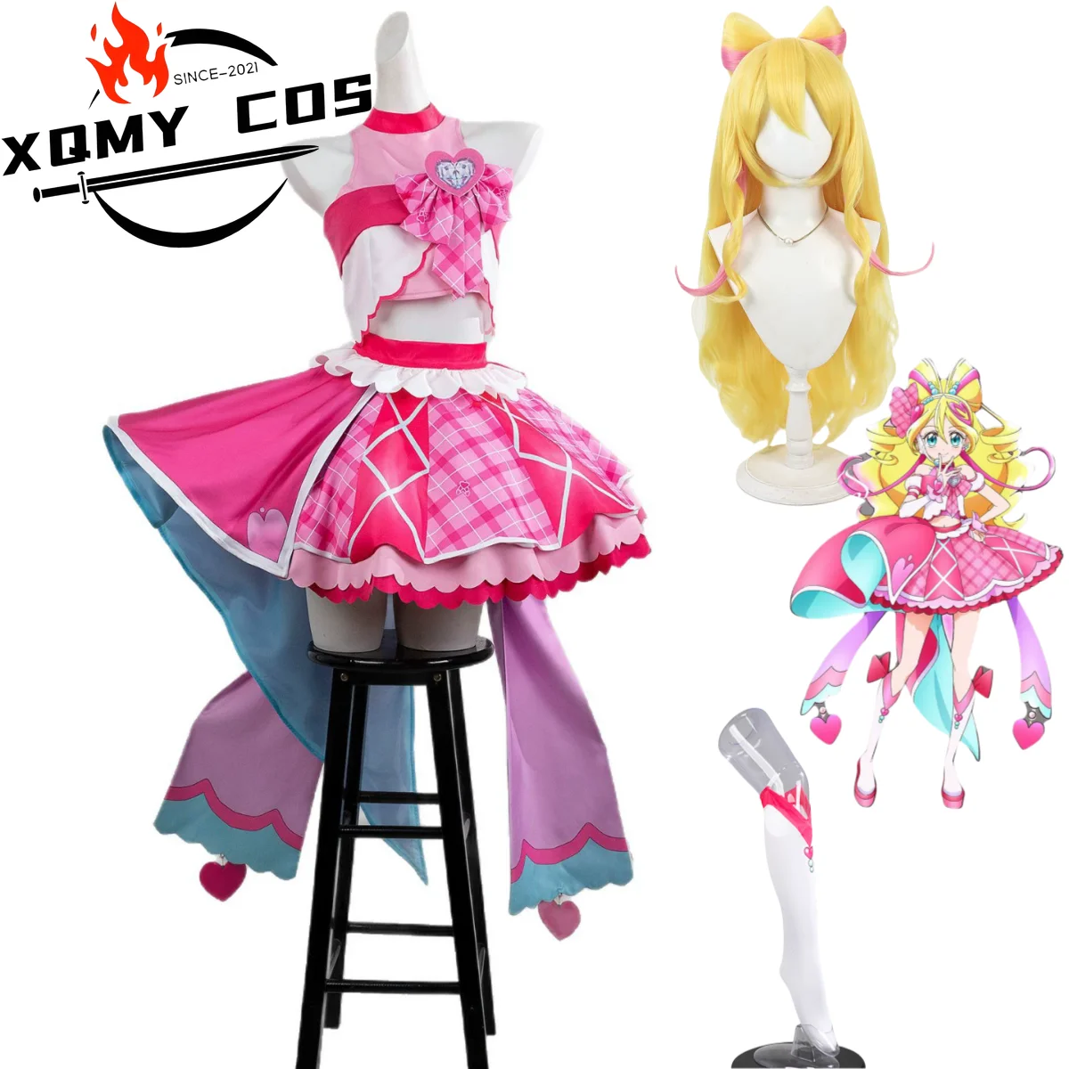 XqAnime You and Idol Precure Sakura Uta Cosplay Costume Pink Grid Princess Dress Lolita Wig Woman Cute Christmas Masquerade Suit
XqAnime You and Idol Precure Sakura Uta Cosplay Costume Pink Grid Princess Dress Lolita Wig Woman Cute Christmas Masquerade Suit