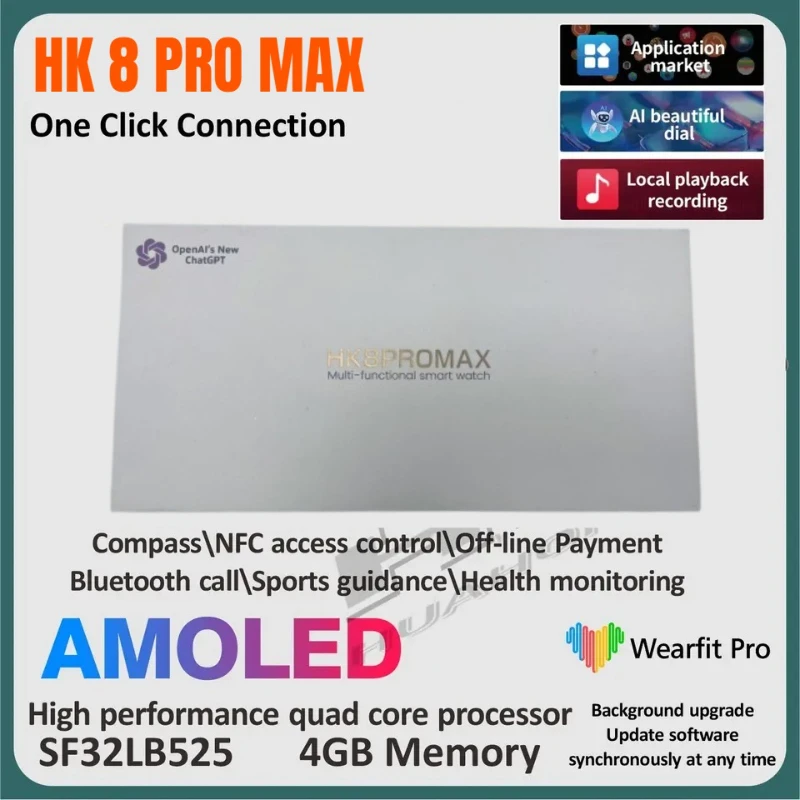 Новые умные часы 2025 HK 8 PRO MAX S AI ROBOT Сотовая сеть Совместимость AMOLED NFC Компас GPS Смарт-часы Совместимость с iOS Android
Новые умные часы 2025 HK 8 PRO MAX S AI ROBOT Сотовая сеть Совместимость AMOLED NFC Компас GPS Смарт-часы Совместимость с iOS Android