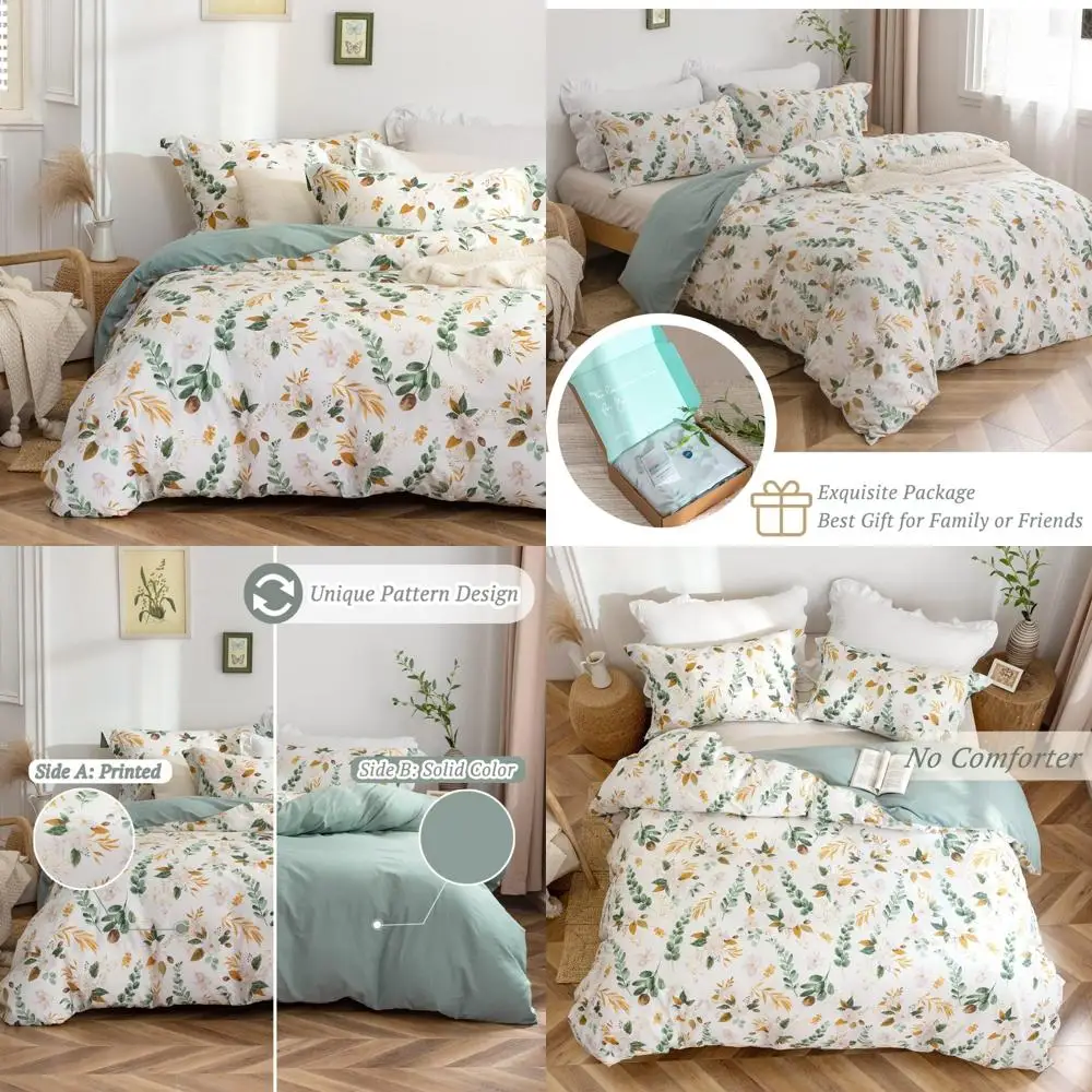 "Queen Size Cotton Garden Flower Print Duvet Cover Set - Soft, Breathable Bedding"
"Queen Size Cotton Garden Flower Print Duvet Cover Set - Soft, Breathable Bedding"
