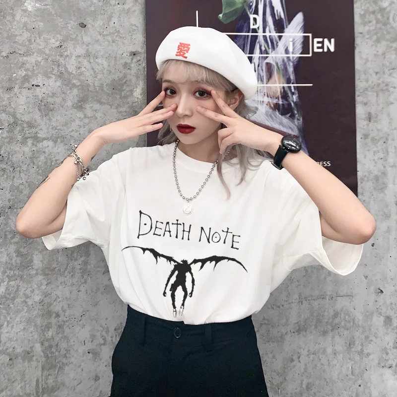 All-Match Kawaii Female Clothing Summer T-Shirt Y2K Gothic Anime Death Note Loose Tops Cartoon Print Women'S Tees Harajuku Style
All-Match Kawaii Female Clothing Summer T-Shirt Y2K Gothic Anime Death Note Loose Tops Cartoon Print Women'S Tees Harajuku Style