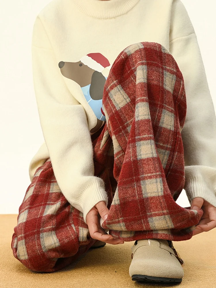 American Retro Plaid Men's Winter Thiened Fce Woolen Casual Pants Loose Fit Spor Long Trousers Straight Leg Jeans
American Retro Plaid Men's Winter Thiened Fce Woolen Casual Pants Loose Fit Spor Long Trousers Straight Leg Jeans