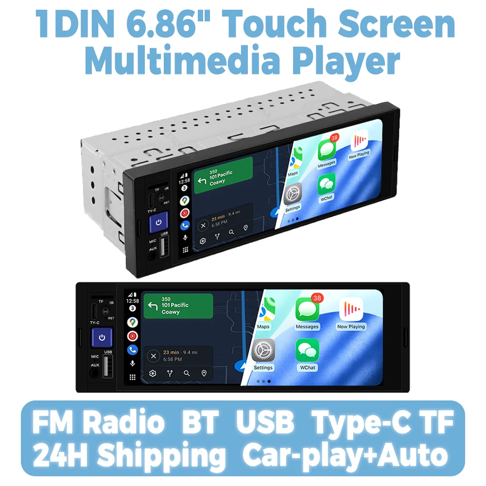 6.86" IPS Screen 1Din Car Radio For Volkswagen Nissan Toyota KIA Hyundai Chevrolet GMC MP5 Player Support CarPlay Android Auto
6.86" IPS Screen 1Din Car Radio For Volkswagen Nissan Toyota KIA Hyundai Chevrolet GMC MP5 Player Support CarPlay Android Auto