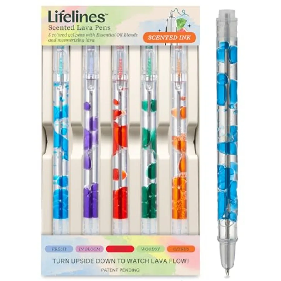 Scented Lava Gel Pen Set, 5-Pack Multi-Color - 0.5mm Colored Gel Pens Infused with Scented Essential Oil Blends and Mesmerizing
Scented Lava Gel Pen Set, 5-Pack Multi-Color - 0.5mm Colored Gel Pens Infused with Scented Essential Oil Blends and Mesmerizing