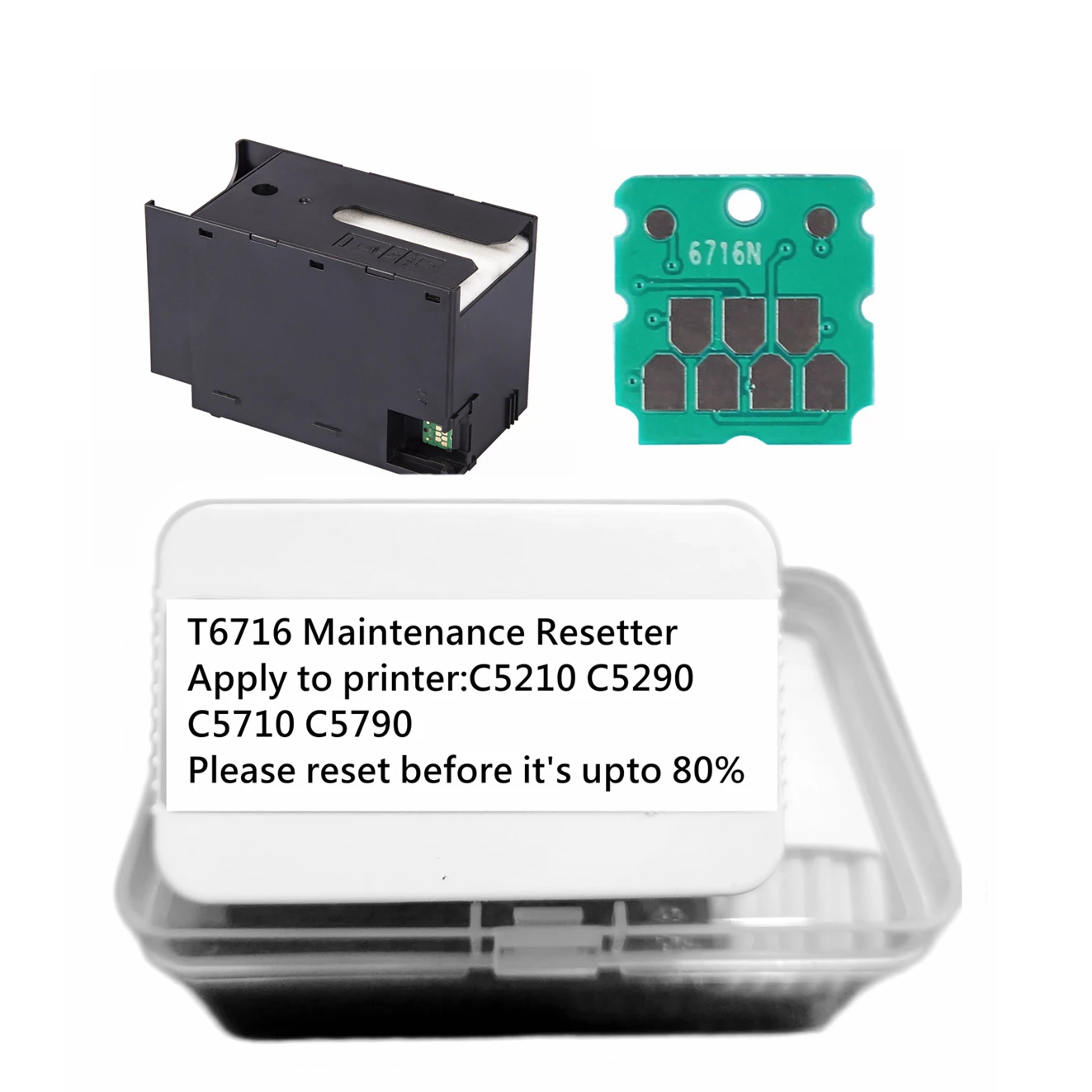 T6716 Maintenance Box Resetter For Epson C5290 C5210a C5790 C5710a Inkjets 6716 Waste Ink Tank Full Set Decode Device
T6716 Maintenance Box Resetter For Epson C5290 C5210a C5790 C5710a Inkjets 6716 Waste Ink Tank Full Set Decode Device