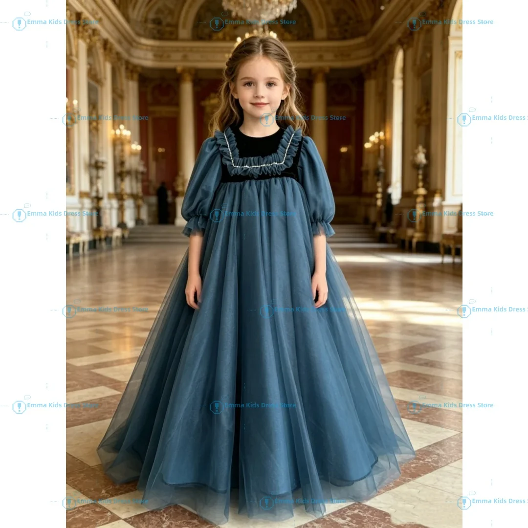 Navy Blue Flower Girl Dress Tulle Puffy Skirt 3/4 Sleeve Customizable Kids Wedding Birthday First Communion Gown
Navy Blue Flower Girl Dress Tulle Puffy Skirt 3/4 Sleeve Customizable Kids Wedding Birthday First Communion Gown