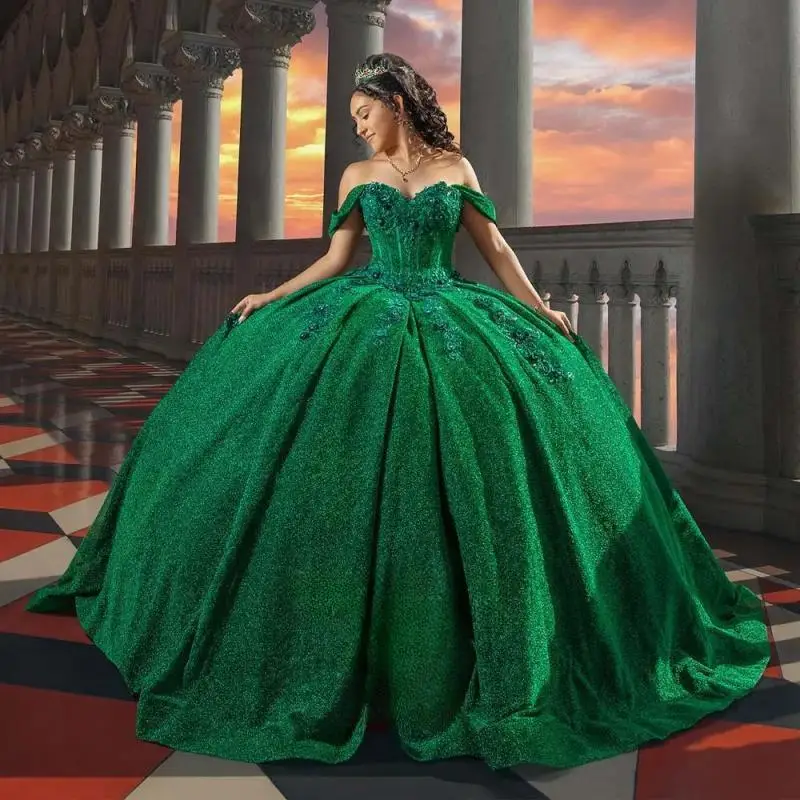 Роскошные зеленые платья Quinceanera по индивидуальному заказу на 15-летние платья с аппликациями на плечах и рюшами Princesse Bleu Femm
Роскошные зеленые платья Quinceanera по индивидуальному заказу на 15-летние платья с аппликациями на плечах и рюшами Princesse Bleu Femm