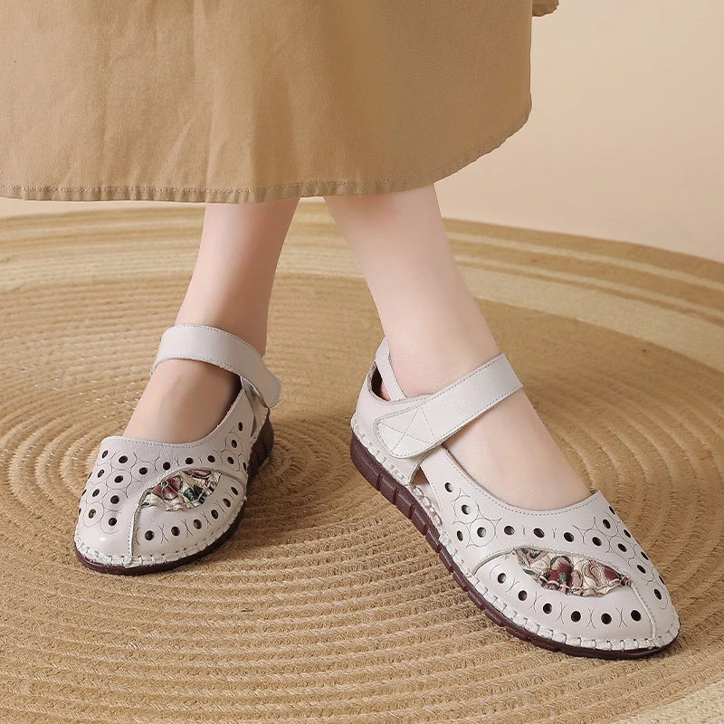 New Handmade Real Leather Mary Jane Sandals Women's Floral Cutout Flats Ladies Strap Easy On And Off Shoes Long Standing Sandals
New Handmade Real Leather Mary Jane Sandals Women's Floral Cutout Flats Ladies Strap Easy On And Off Shoes Long Standing Sandals