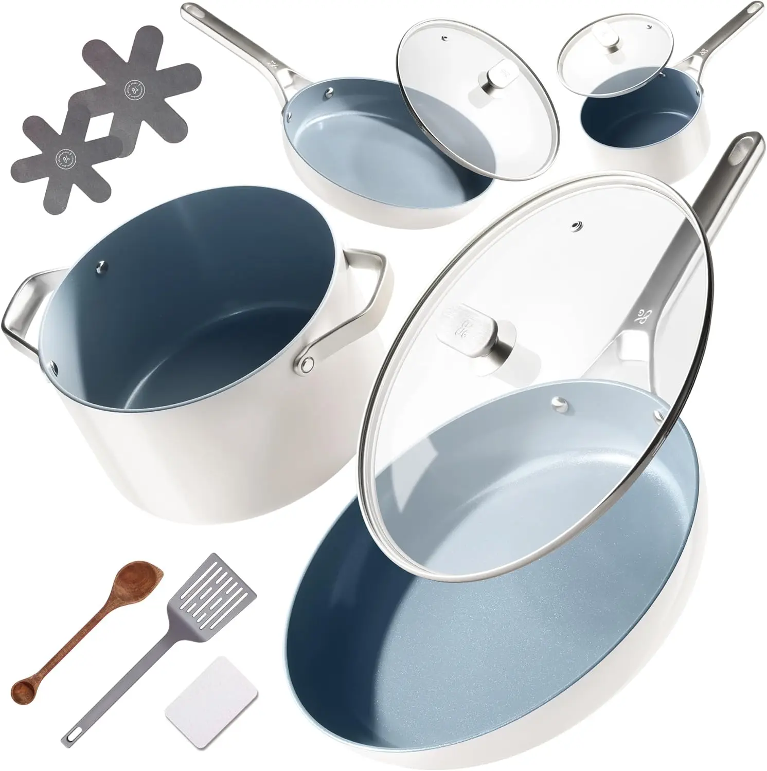 Premium Non-Toxic Ceramic Cookware Set – Triple-Layer Nonstick 12 Piece Pots and Pans with Lids, PFAS-Free, Oven Safe f
Premium Non-Toxic Ceramic Cookware Set – Triple-Layer Nonstick 12 Piece Pots and Pans with Lids, PFAS-Free, Oven Safe f