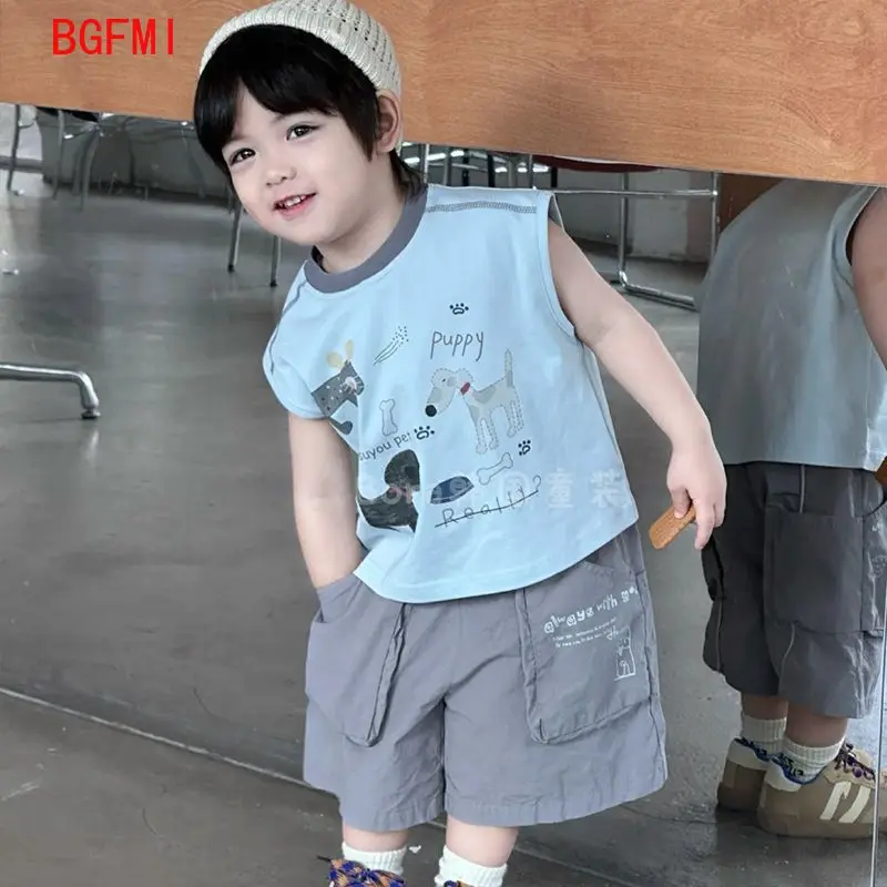 Children's Sleeveless Boy Set 2025 New Fashion Pure Cotton Handsome Baby Summer Sleeveless PUPPY Printing Tank Top Two Piece Set
Children's Sleeveless Boy Set 2025 New Fashion Pure Cotton Handsome Baby Summer Sleeveless PUPPY Printing Tank Top Two Piece Set