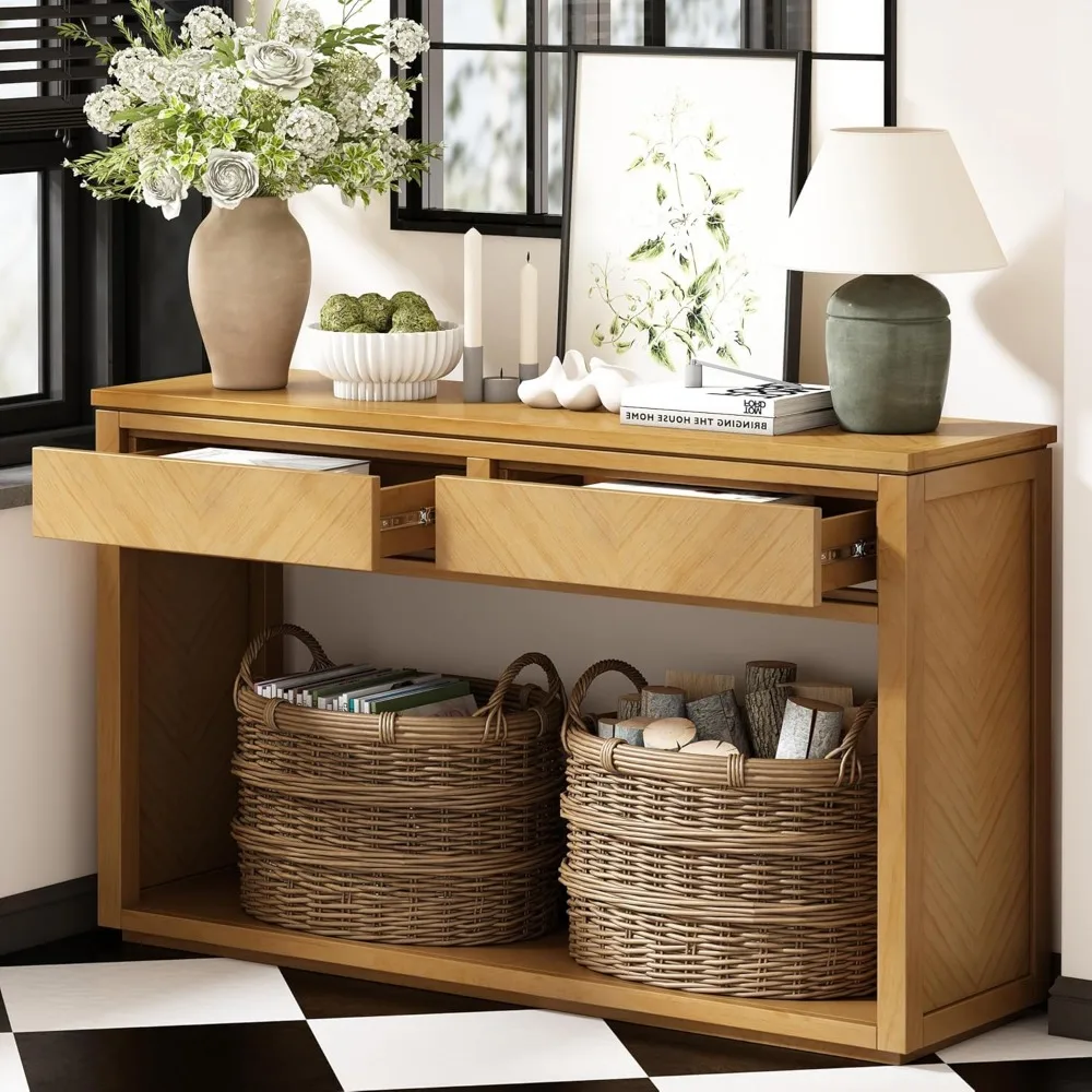 55" Console Tables Entryway Table Narrow Long Sofa Table Hallway Foyer Table Behind Couch Tables with 2 Drawers and Open Storage
55" Console Tables Entryway Table Narrow Long Sofa Table Hallway Foyer Table Behind Couch Tables with 2 Drawers and Open Storage
